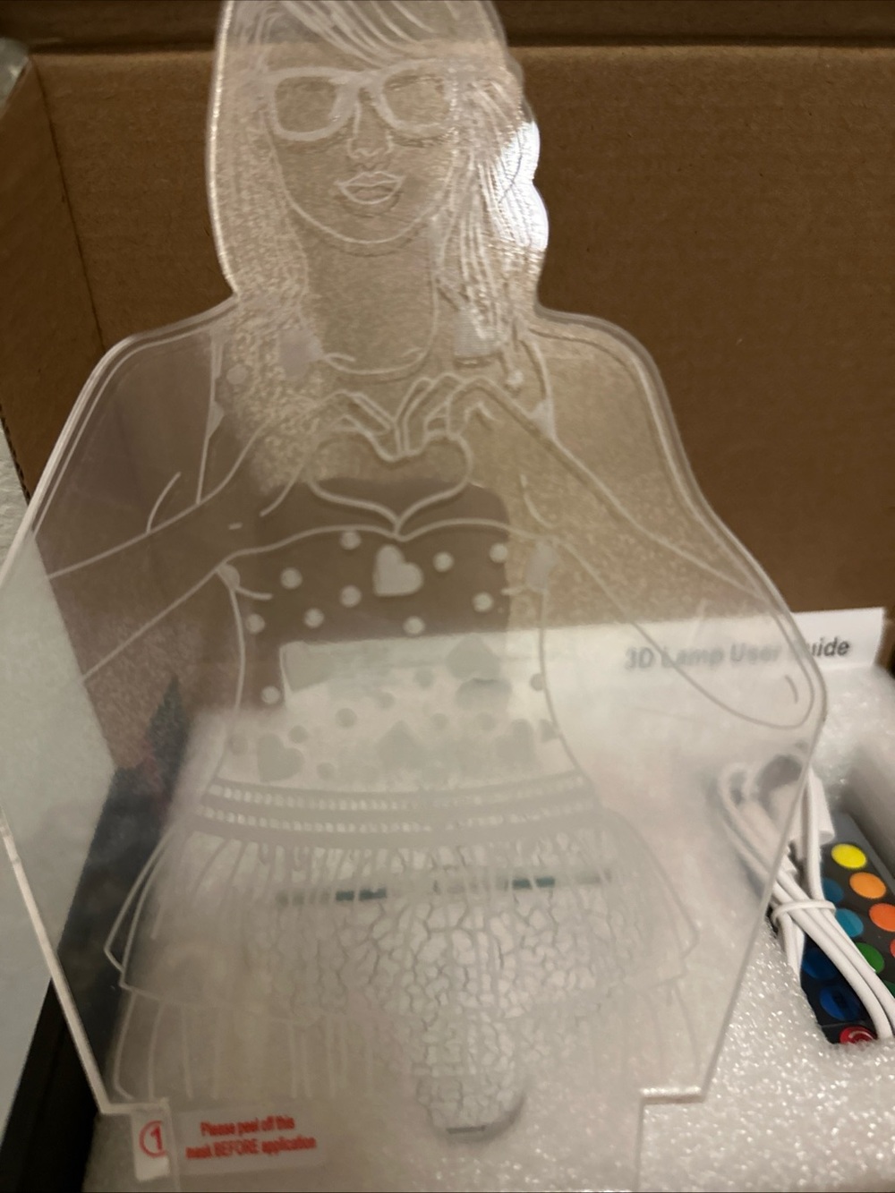 Taylor Swift Clear Acrylic Light Panel - Heart Design